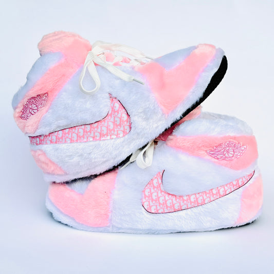 Plush Slippers "Jordan x Dior Pink"