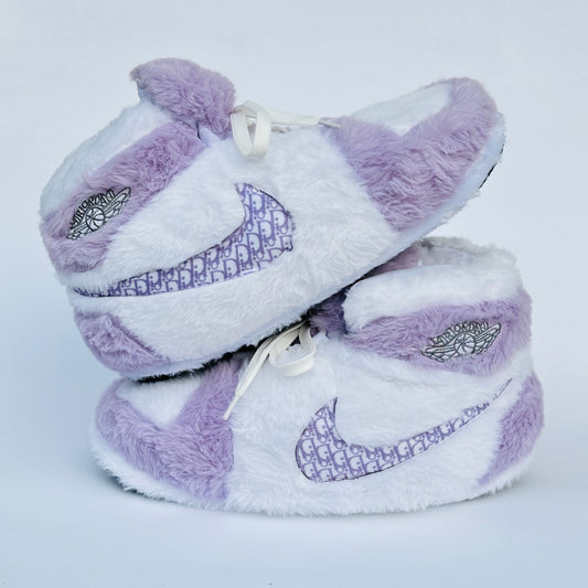 Plush Slippers "Jordan x Dior Violet"