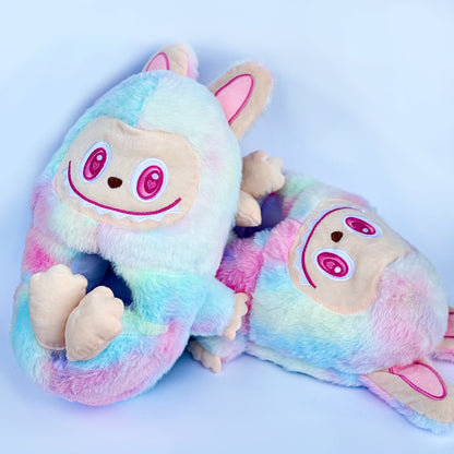 Kapcie Pluszowe "Labubu Rainbow"